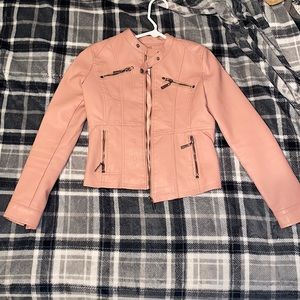 Kids Pink Leather Jacket